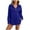 Blue, variant on ShomPort Women's Long Sleeve Blouses Dressy Textured Lapel Solid Color Button Down Shirts Tops