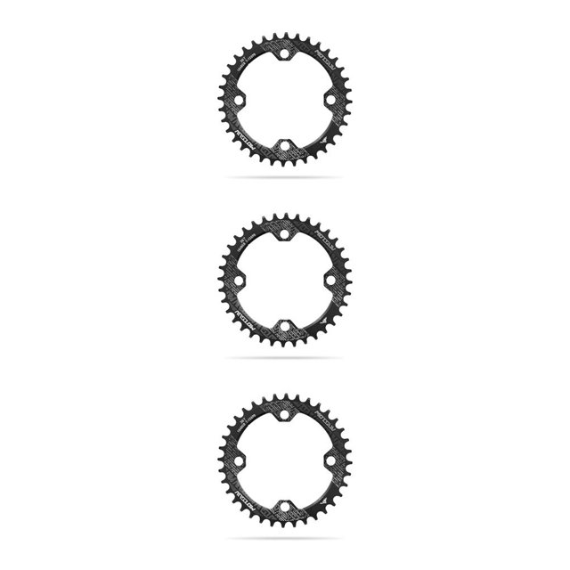 Eigraketly Juego de platos y bielas de bicicleta 104 BCD Juego de platos y bielas Rueda de cadena de bicicleta Mejorada Anti-caída Ligero Negro 36T 3Conjunto