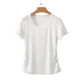 thumbnail image 5 of hlysgo Womens Comfy Lightweight Shirt Running Workout Swim Basic Short Sleeve Crewneck Sun T-Shirt White,L, 5 of 5