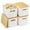 White, variant on 4-pack storage boxes with bamboo lids - Stackable plastic storage boxes with lids: Storage baskets for organizing desktops, wardrobes, game rooms, classrooms, and offices.