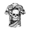 thumbnail image 2 of Goofa Skull and palm leaves Hawaiian Shirt for Men, Unisex Summer Beach Casual Short Sleeve Button Down Shirts,Aloha Tropical Floral print shirt-XX-Large, 2 of 9