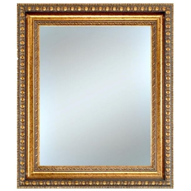 Lucia 30 X 34 In Vintage Gold Framed Wall Mirror Decorative Com Lucia 30 X 34 In Vintage Gold Framed, Rectangular Gold Mirror For Living Room