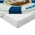 thumbnail image 2 of Ambesonne Marine Fitted Sheet, Wall Nautical Theme, Queen Size, Blue Brown White, 2 of 3