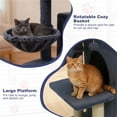 thumbnail image 5 of ZephyPaws Tall Cat Tree Tower for Indoor Cat, 35in Multiple-Level Cat Condo with 2 Caves, Cat Scratching Posts,Perches,Dark Gray, 5 of 9