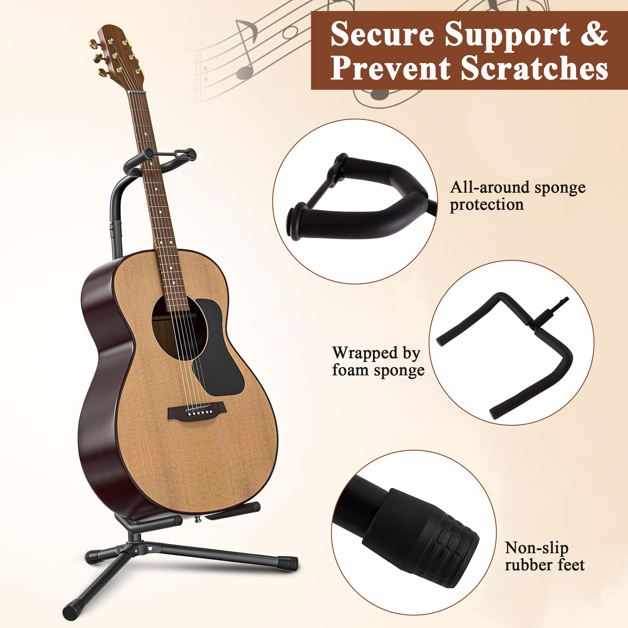 cyrico Folding Adjustable Tripod Guitar Stand photo 3