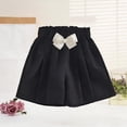 thumbnail image 4 of Tdoqot Girls Drees Shorts with Bow- Wide Leg Casual Summer Elastic Waist Kids Shorts Black Size 8, 4 of 5