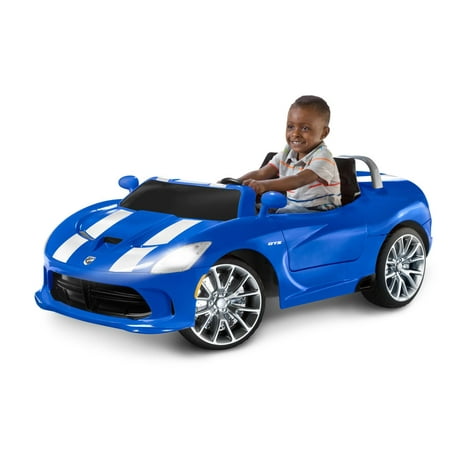 Dodge Viper SRT Ride-On Toy by Kid Trax, single passenger, blue
