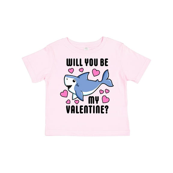 Inktastic Will You Be My Valentine with Cute Shark and Hearts Boys or Girls Toddler T-Shirt