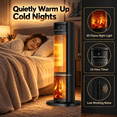 thumbnail image 5 of Vebreda 1500W Electric Ceramic Tower Space Heater with Remote, Black, 5 of 9