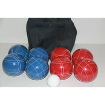 Italian/American Made, 110mm EPCO Bocce Set - Rustic Blue/Red Balls and Black Bag