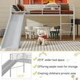 thumbnail image 4 of Demi Bonn Twin Metal Loft Bed with Slide Safety Guardrails and Built-in Ladder for Teens, Silver, 4 of 8