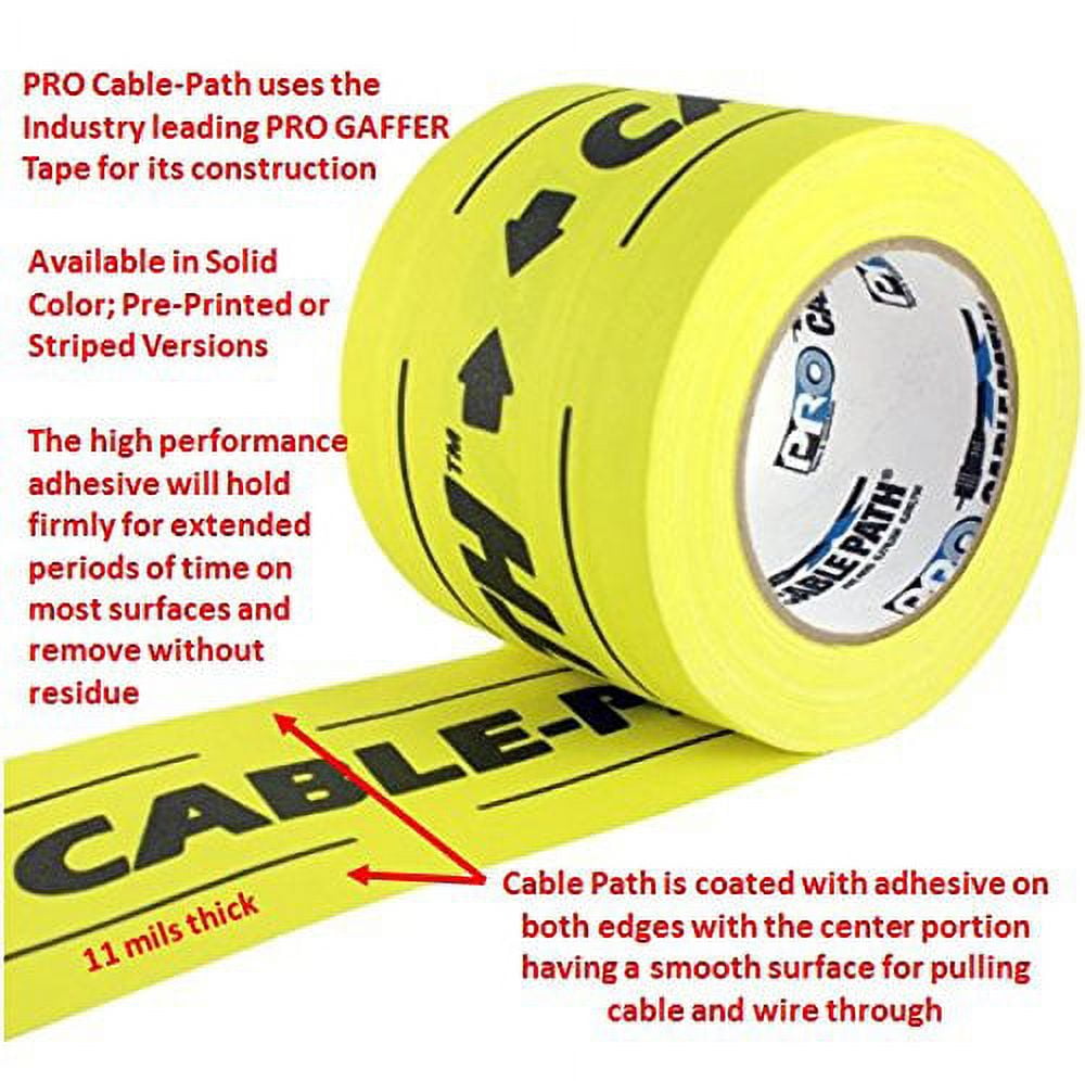 Protapes Gaffer's Tape,Black/Yellow,6inx30 yd, Cable Path