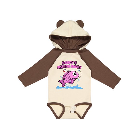 Inktastic Daddy's Fishing Buddy (pink) Boys or Girls Long Sleeve Baby Bodysuit