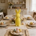 thumbnail image 4 of SLYNSHome Flocked Bunny Easter Decorations Yellow Pastel Rabbit Figurines for Easter Centerpieces Spring Home Tabletop Decor, 4 of 7