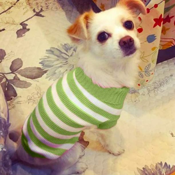 Suéter cálido a rayas para perros y gatos, jersey suave de otoño