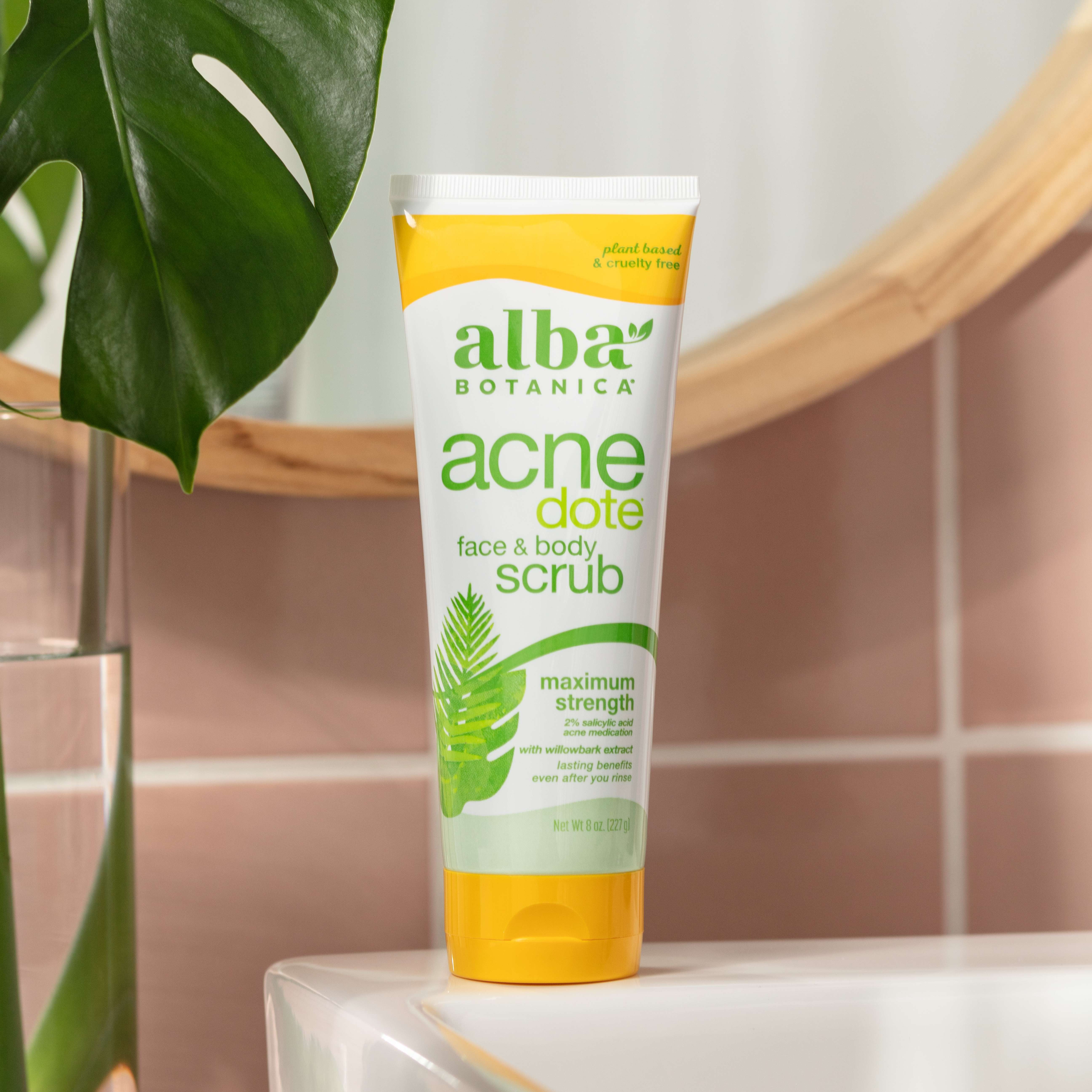 Alba Botanica Acnedote Maximum Strength Face & Body Scrub, 8 oz.