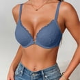 thumbnail image 2 of Yuanlong Womens Push Up Bras Front Closure Underwire Lightly Padded Floral Lace Bralette Adjustable Strap Everyday Comfort Bras, 2 of 4