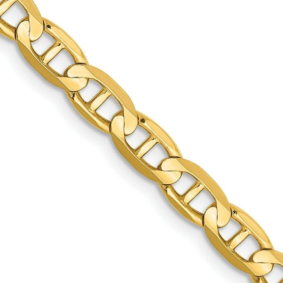 14K Yellow Gold 4.5mm Concave Anchor Chain (16 X 4.5) Made In South Africa cca120-16