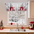 thumbnail image 2 of Christmas Snowman Valances for Windows, White Snowman Hat Scarf Box Snow Scene Rod Pocket Valance Short Window Treatments Curtains for Kitchen Bathroom Bedroom Decor, 54 x 18 Inches, 2 of 9