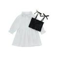 thumbnail image 1 of Xingqing Robe Chemise à Manches Longues pour Bébé Fille + Débardeur à Bretelles Spaghetti Tenues de Printemps Automne, 1 of 9