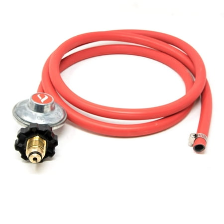 Propane Fire Rings GasOne 2103 Gas One 6ft Propane Regulator and Hose Clamp Style Kit for LP/LPG Most LP/LPG Gas Grill, Heater and Fire Pit Table - Works Best with Older U.S. Propane Tanks ()