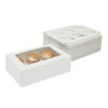 15 Pack White Paper Cupcake Boxes Containers Holds 6 Count with Window for Packaging, 9.4x6.3x3 inches