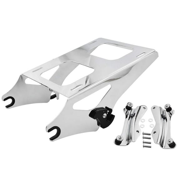 Chrome Two-Up Tour Pack Pak Mounting Luggage Rack Detachable & 4 Point Docking Hardware Kit Compatible with Harley Touring Road King Electra Road Street Glide 2014-2022
