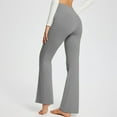 thumbnail image 4 of HOT Womens Casual Flare Leggings with Pocket Bootleg Yoga Pants Crossover Hight Waisted Workout Pants-012, 4 of 9