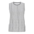 thumbnail image 4 of ClodeEU Women's Summer Print Crewneck Sleeveless Tank Top ,Solid Color Casual Fashion T Shirt Gray,Womens Plus M, 4 of 6