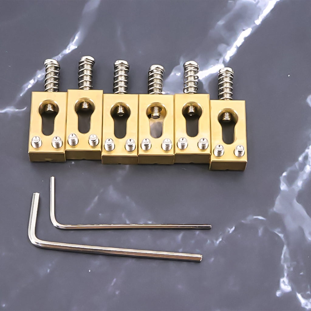 6Pcs Vibrato Bridge Saddles Spacing 10.5mm Electric Guitar Gourd Bridge Saddles