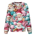 thumbnail image 6 of Christmas Top for Women Reindeer Graphic Print Long Sleeve V Neck Pullover Sweatshirt with Pocket Light Blue 2XL, 6 of 6