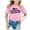 Pink, variant on XFeng Kids Florida Palm Tree Graphic T-Shirt, Gradient Letter Coconut Tree Short Sleeve Casual Tee
