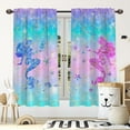 thumbnail image 4 of Mermaid Scales Blackout Curtains for Kid Girls Boys Bedroom, Magical Ombre Mermaid Fish Scale Rod Pocket Window Drapes for Bedroom Living Room, W42 x L63 Inch, 4 of 6