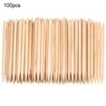 thumbnail image 2 of opvise 100 Pcs Nail Art Cuticle Pusher Remover Orange Wood Stick Pedicure Manicure Tool, 2 of 6