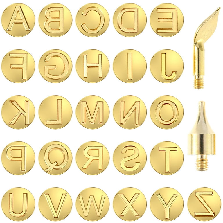 DIY Wood Burning Kit 56 Pcs Wood Burning Tip Letter Wood Burning Tip Set  Lncluding Alphabet Number,Metal Wood Burning Letter Tips for Wood or  Leather