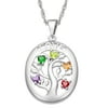 Family Jewelry Personalized Mother's 14kt Gold-Plated or Rhodium-Plated Family Tree Birthstone Love Necklace