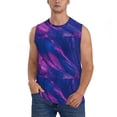 thumbnail image 2 of Goofa Neon Gradient Blue Printed Men's Sleeveless T-Shirt - Athletic Gym Workout Tank Top for Men - Moisture-Wicking, UPF 30+ Quick-Dry Muscle Tee-3X-Large, 2 of 8