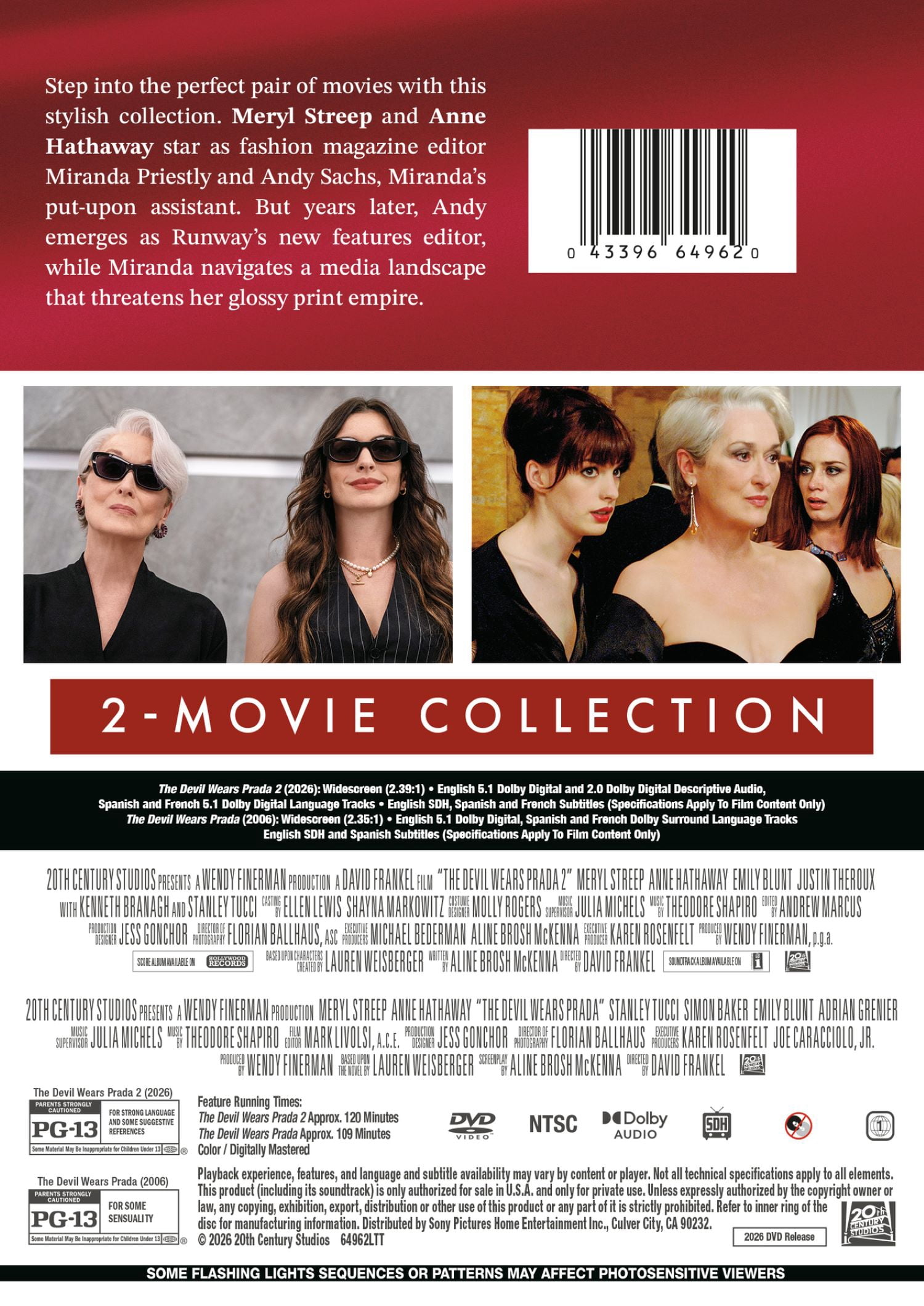 The Devil Wears Prada 2 / The Devil Wears Prada Multi-Feature (DVD) 20th Century Studios, Drama, Comedy