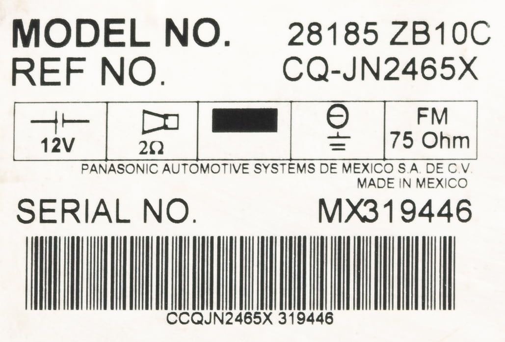Restored 2005-2006 Nissan Altima AM FM Radio Single Disc CD Player Part Number 28185ZB10C (Refurbished)