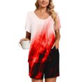 thumbnail image 4 of Puntoco Conjunto Deportivo De Pijamas Cómodos De Dos Piezas De Manga Corta con Cuello Redondo Informal para Mujer Liquidación Puntoco Puntoco-4256, 4 of 7