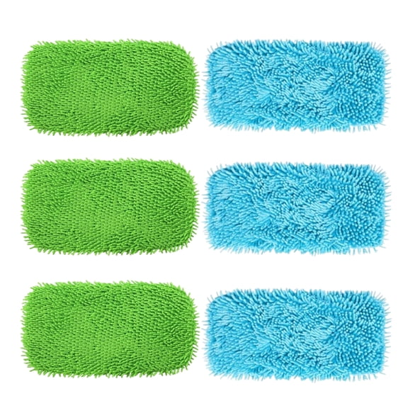Replacement Parts Compatible for S wiffer Sweeper, 6-Pack Reusable Microfiber Mop Pads, Washable Wet Mopping Cloths & Dry Sweeping Chenille Pads Refill for Floor Cleaning