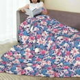 thumbnail image 6 of Vsdgher white flower Skull blue Ultra-Soft Micro flannel Blanket Throw Blankets for Couch Sofa, Bed (4 sizes)-60"x50", 6 of 7