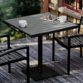 thumbnail image 4 of Flash Furniture Lark Outdoor Patio Bistro Dining Table with Faux Gray Wash Teak Poly Slats, 30" Square, 4 of 12