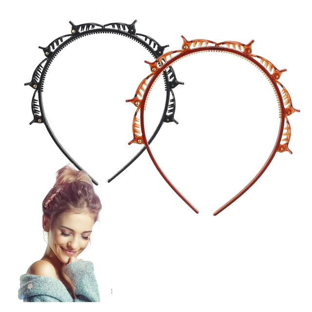 Fiudx Aro para El Pelo, Pinza para Flequillo de Doble Capa, Diadema Ligera con Lazo, Tocado de Malla Roja, Ideal para Leer, Yoga Práctico, Accesorio Elegante para Mujer, Material Abs, Ajuste Comodo.
