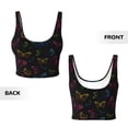 thumbnail image 5 of Fotbe Butterfly Pattern Womens' Sports Bra Longline Wirefree Padded with Medium Support Sports Moisture-Wicking Workou Vest,Tank Top-Small, 5 of 9