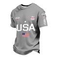 thumbnail image 3 of Rhuody Summer Tops For Boys Round Neck Patriotic Knit Short Sleeve Shirt Fourth Of July Graphic Tee For Kids Top Simple Clothes Light Gray 2-3 Years, 3 of 3