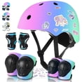 thumbnail image 1 of Sticker Adjustable Color Gradient Bike Kids Toddler Helmet and pads for Kids 3-5-8-14+Boys Girls Child Skateboard Helmet with Knee Pad Elbow Pads Guards,Riding Scooter R, 1 of 8