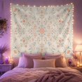 thumbnail image 2 of Symmetrical Peach Blossom and Sage Vine Pattern Set Against Cream, Peaceful Watercolor for Boho Decor Lovers, Floral Wall Art, Housewarming Gift Tapestry Wall Hanging for Bedroom and Living Room, 2 of 7