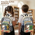 thumbnail image 4 of COEQINE Clear School Backpack for Girls, 17 Inch Transparent PVC Book Bag Heavy Duty See Through Bookbag for Women, Lightweight Travel Daypack for College Work, Flower Hedgehod Guitar, 4 of 7