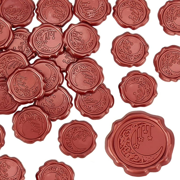 Wrapables Adhesive Wax Seal Stickers for Envelopes, Wedding Invitations, Christmas Packages, Gifts, Parties (30pcs) Bronze Rose